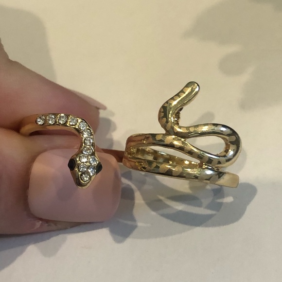 Gold Pave Statement Snake Ring - Picture 3 of 11